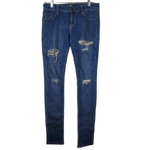 BDG Cigarette Jeans Womens 28 Long‎ Distressed Cotton Stretch Slim leg Blue
